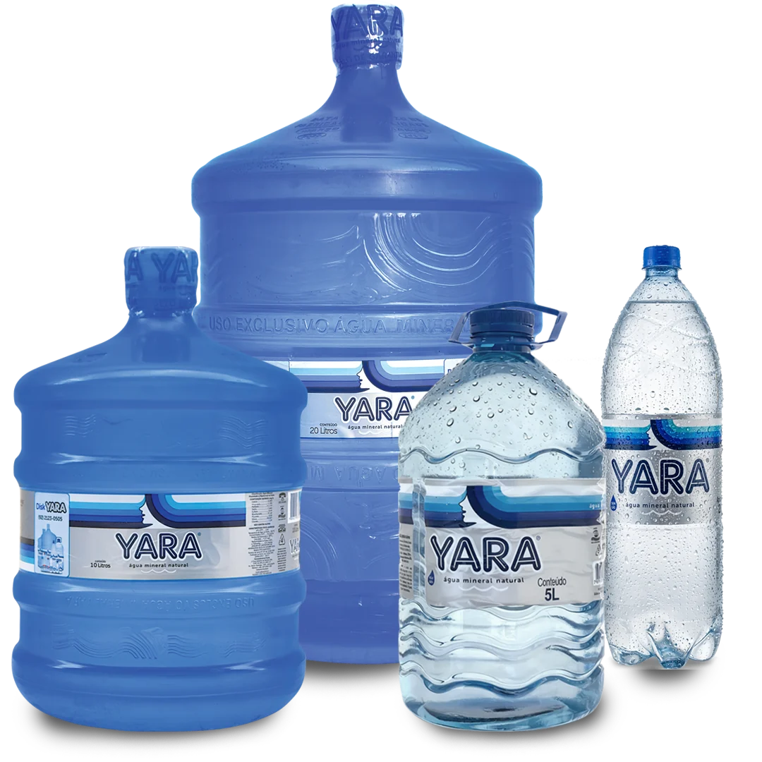 Água Mineral Yara em garrafões e garrafas de 2L a 20L