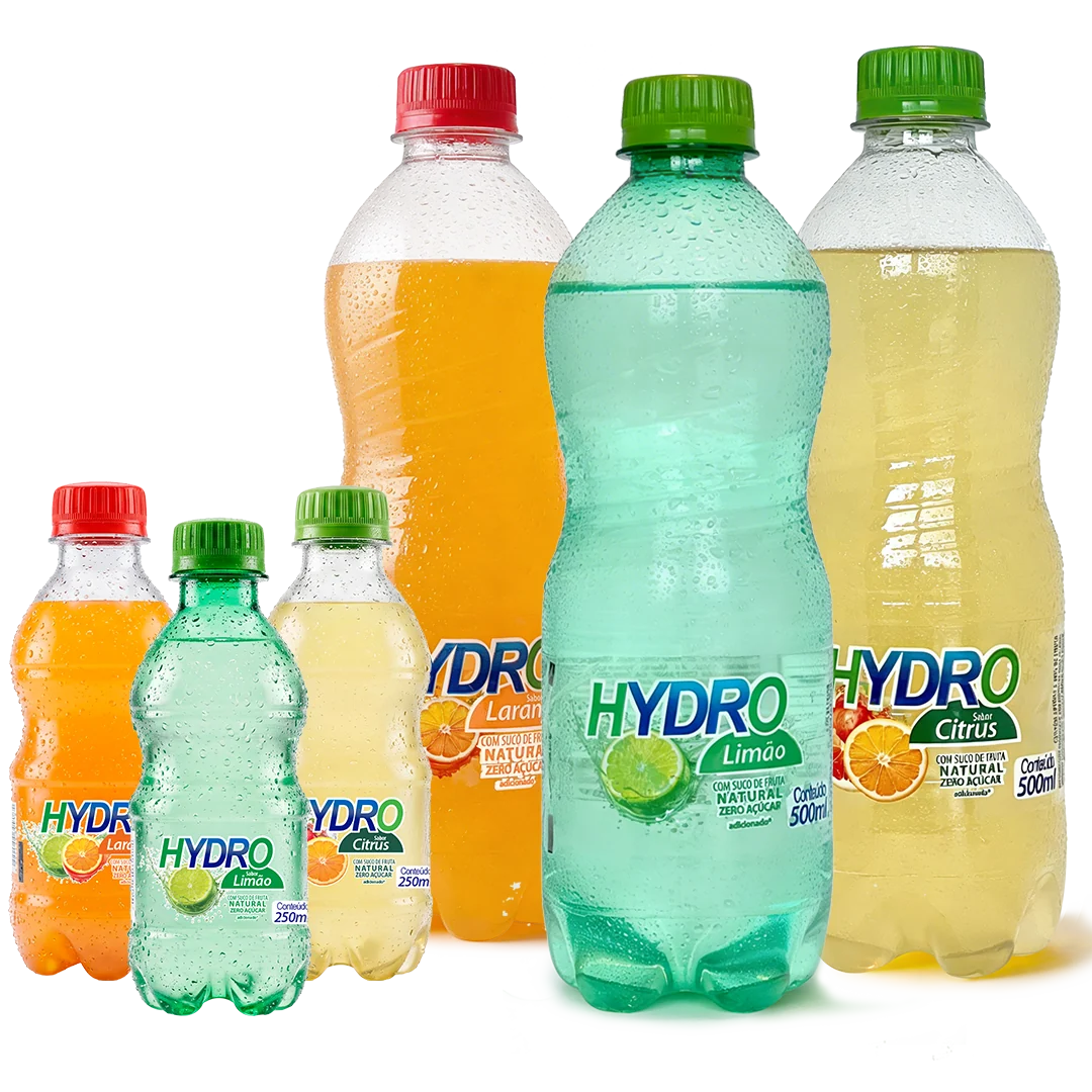 Linha Hydro Limão, Citrus e Laranja, de 250ml a 500ml