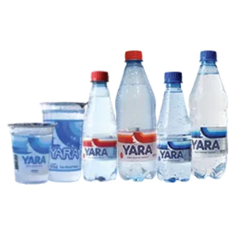 Água Yara com gás e sem gás