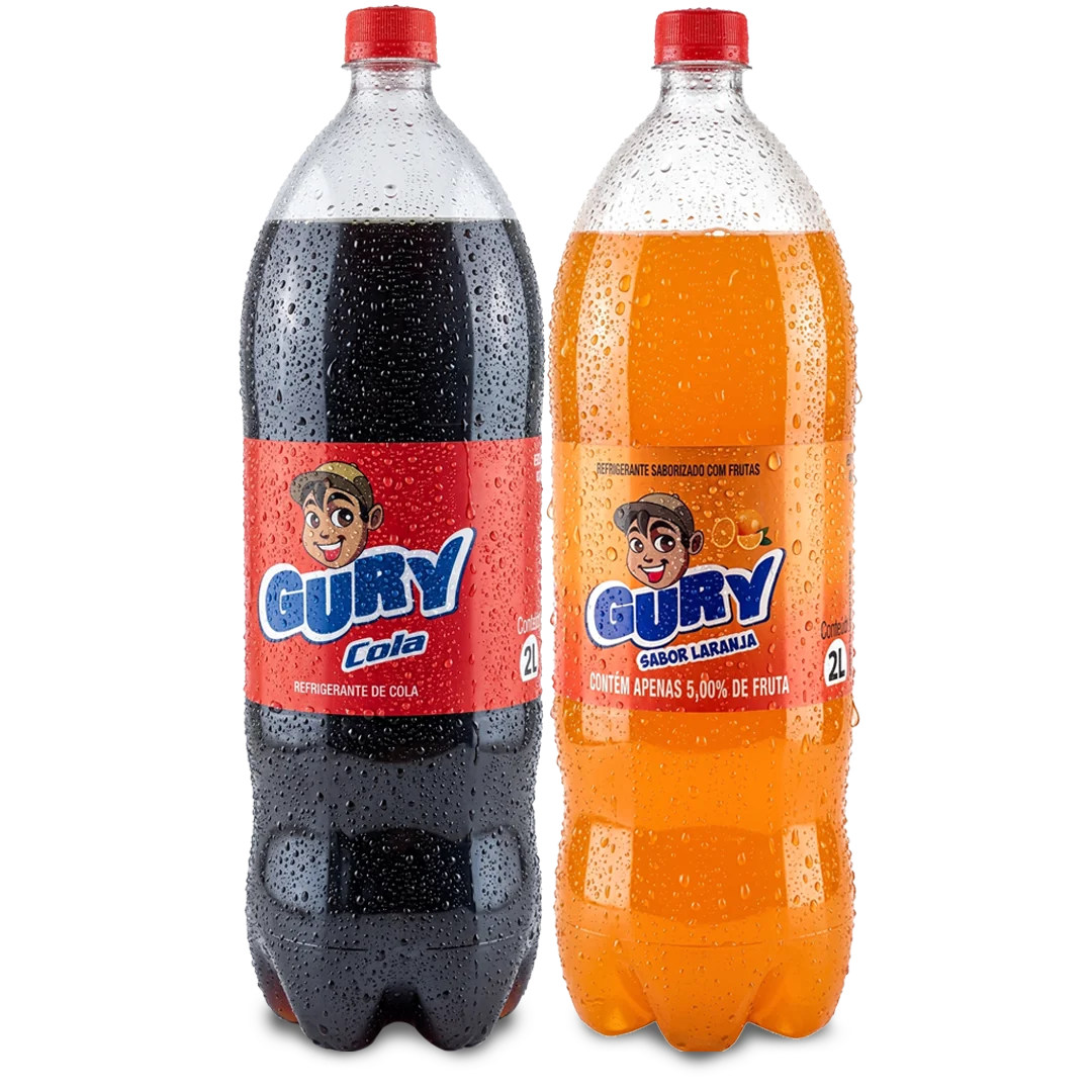 Refrigerantes Gury Cola e Laranja